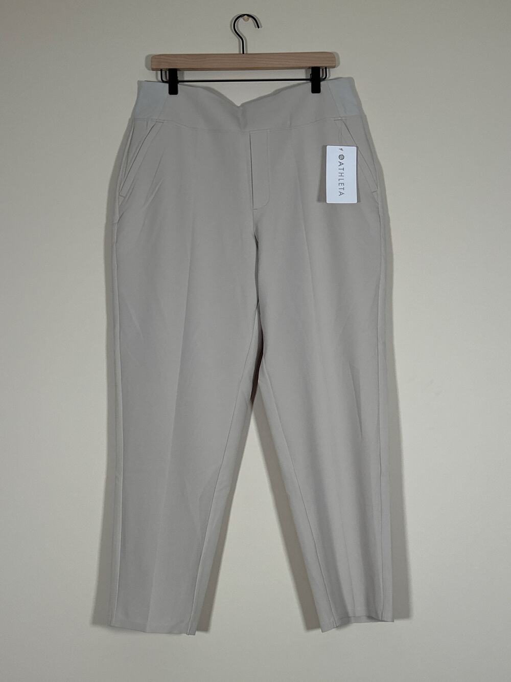 Athleta Endless Pant Size 14 Light Khaki Stone NWT Stretch Commuter Pants